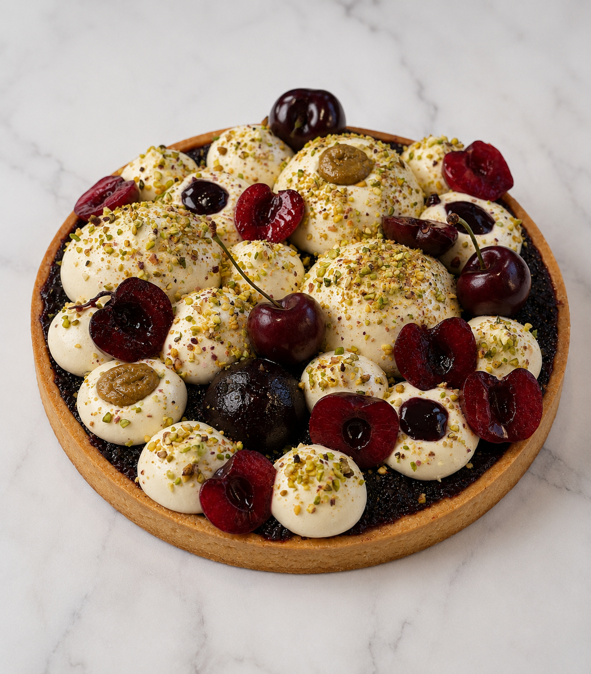 Tarte cerise pistache