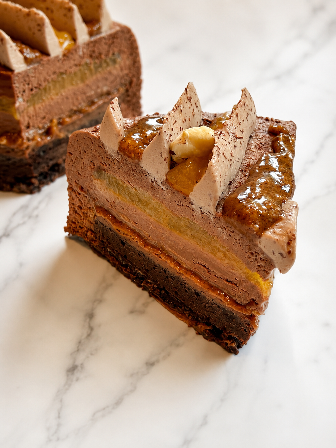 Entremet chocolat passion noisette