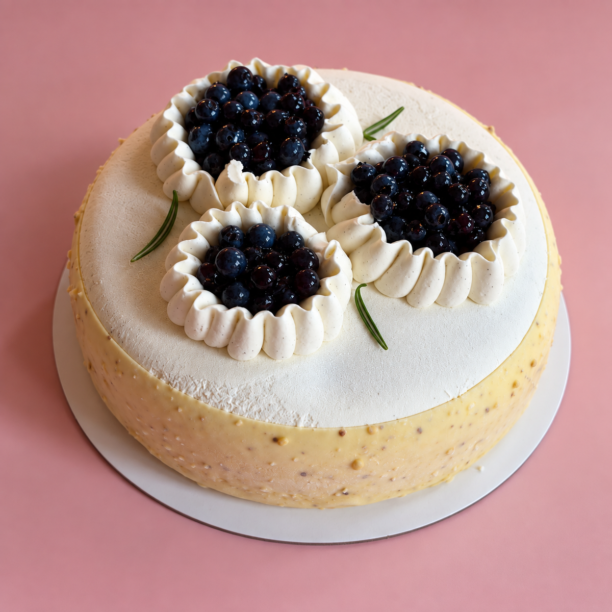 Entremet bleuet amande