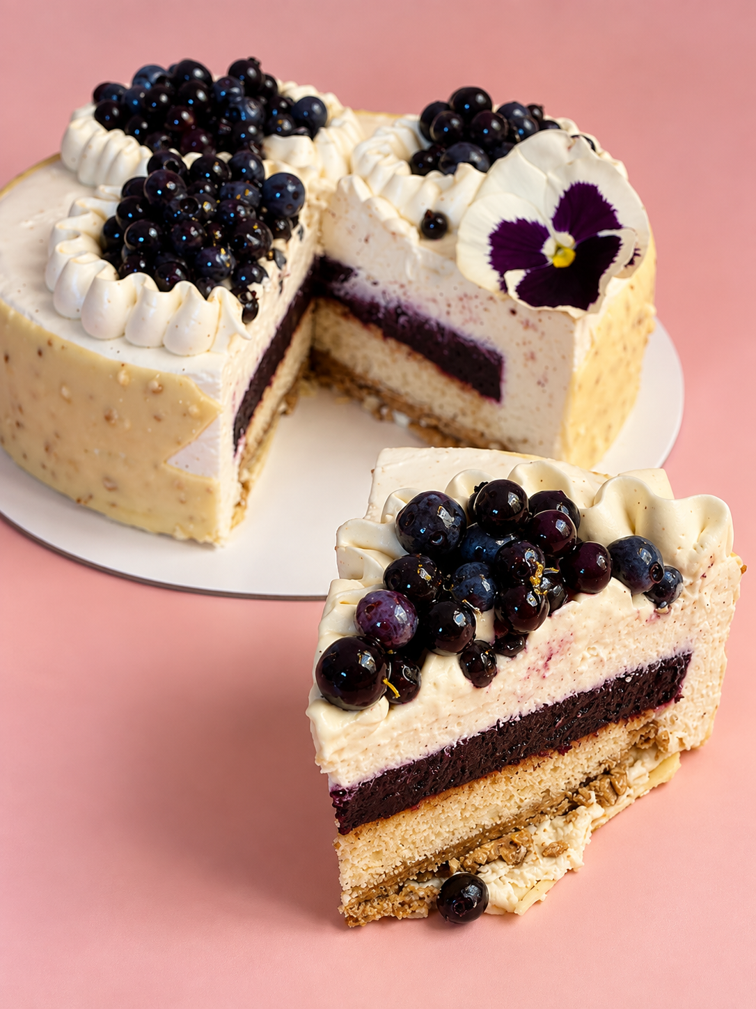 Entremet bleuet amande